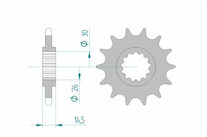 Pignon AFAM acier standard 20611 - 525