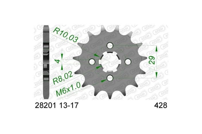 Pignon AFAM acier standard 28201 - 428