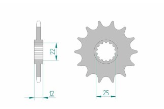 Pignon AFAM acier anti-boue 94313 - 520