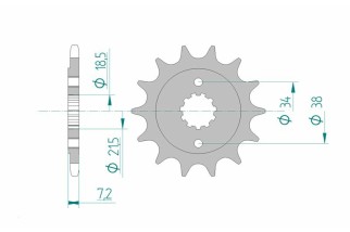 Pignon AFAM acier standard 20320 - 520