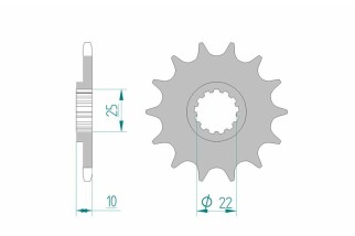 Pignon AFAM acier standard 21510 - 520