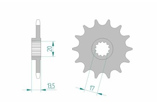 Pignon AFAM acier standard 55300 - 520