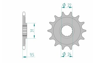 Pignon AFAM acier standard 22406 - 520