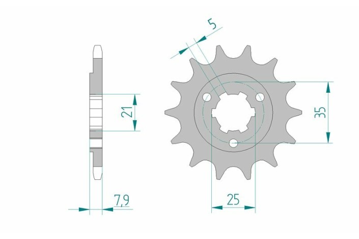 Pignon AFAM acier standard 22503 - 520