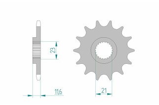Pignon AFAM acier standard 21307 - 520