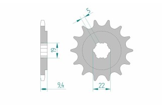 Pignon AFAM acier standard 20309 - 520