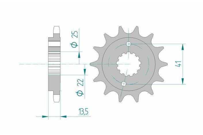 Pignon AFAM acier standard 20507 - 525