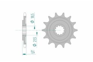 Pignon AFAM acier standard 20310 - 520