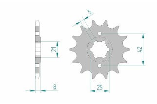 Pignon AFAM acier standard 21502 - 520