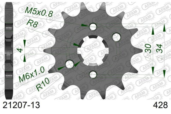 Pignon AFAM acier standard 21207 - 428