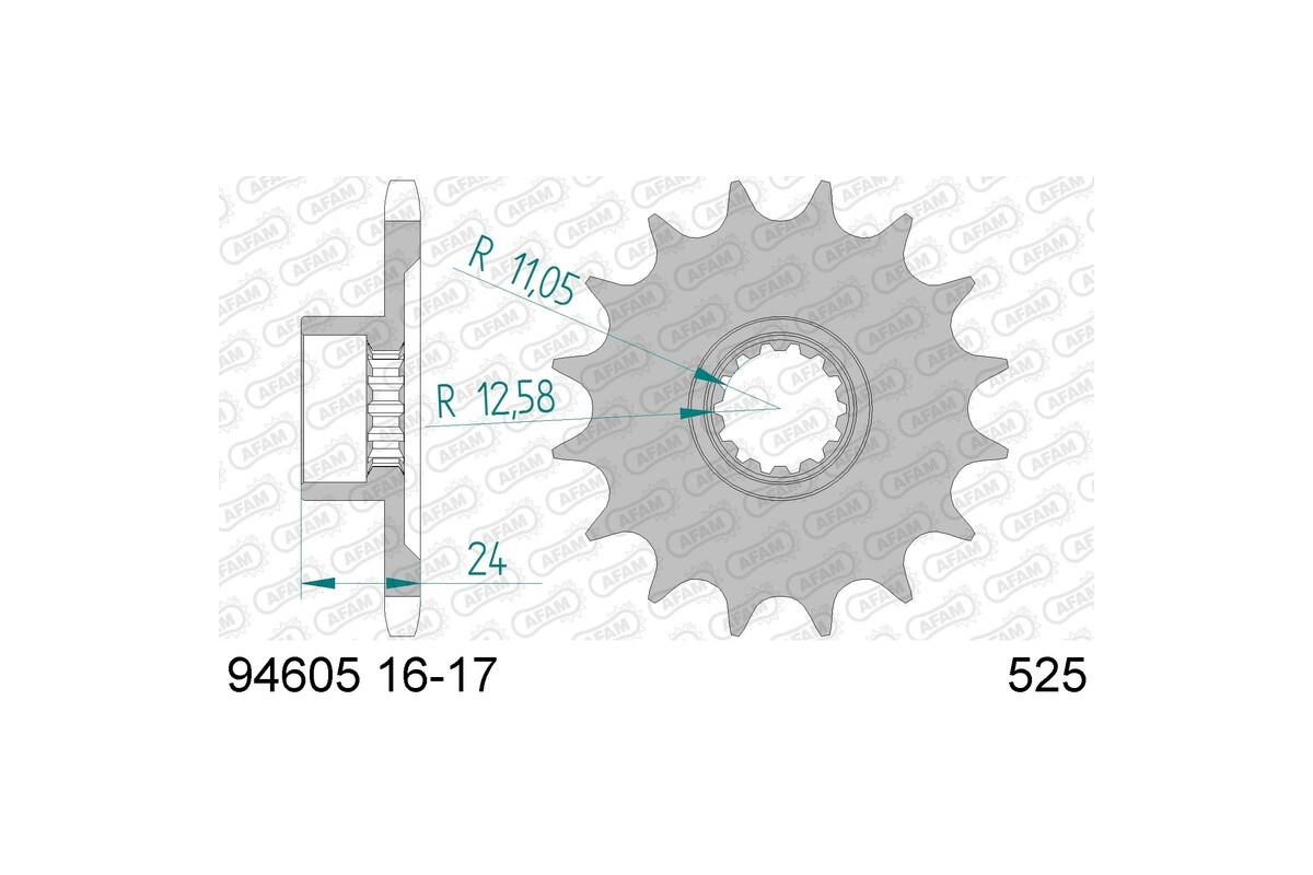 Pignon AFAM acier standard 94605 - 525