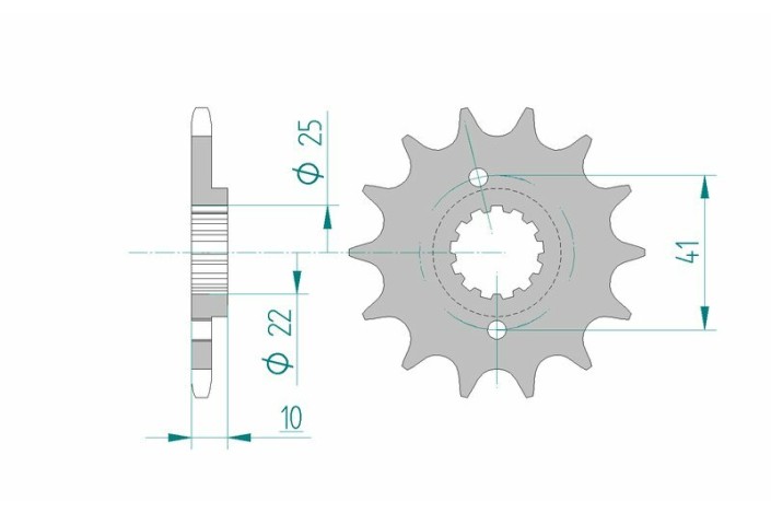 Pignon AFAM acier standard 20509 - 520