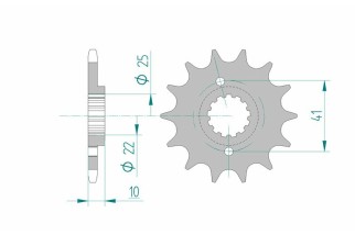 Pignon AFAM acier standard 20509 - 520