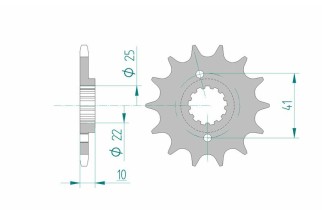 Pignon AFAM acier standard 20509 - 520