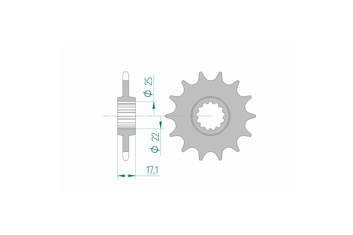 Pignon AFAM acier standard 20407 - 520