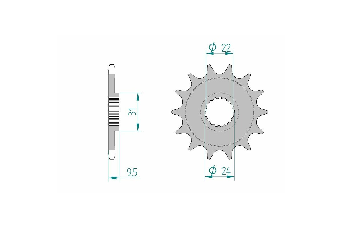 Pignon AFAM acier anti-boue 22406 - 520