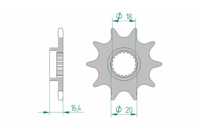 Pignon AFAM acier standard 79304 - 520