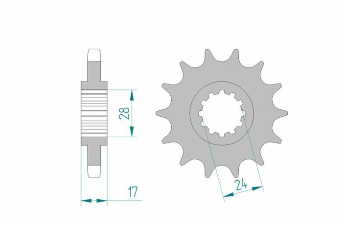 Pignon AFAM acier standard 20504 - 530