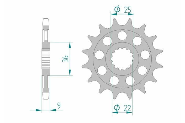 Pignon AFAM acier standard 94900 - 525