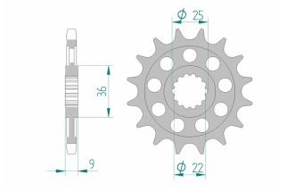 Pignon AFAM acier standard 94900 - 525