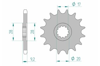 Pignon AFAM acier standard 94121 - 428