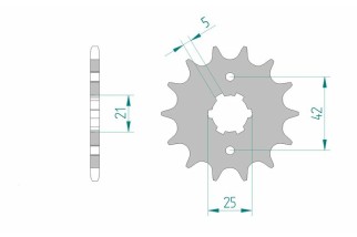 Pignon AFAM acier standard 21301 - 520