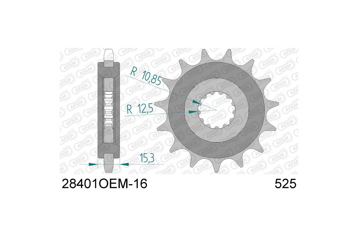 Pignon AFAM acier anti-buit 28401 - 525