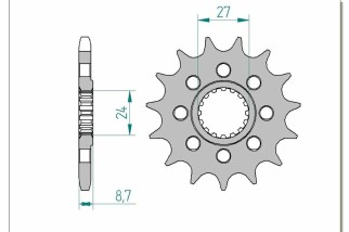 Pignon AFAM acier standard 22901 - 525