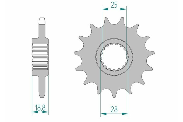 Pignon AFAM acier standard 61801 - 525