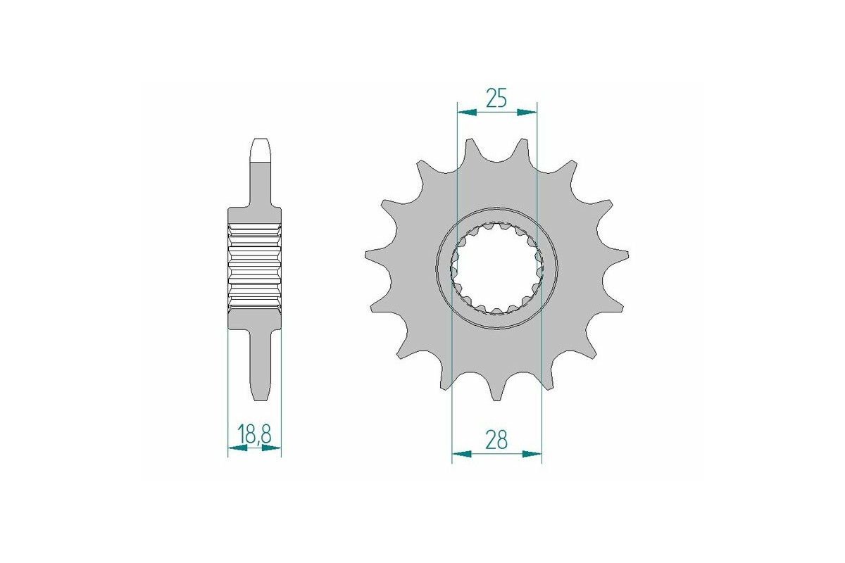 Pignon AFAM acier standard 61801 - 525