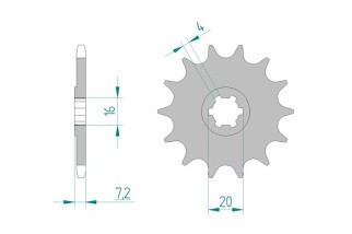 Pignon AFAM acier standard 22104 - 520