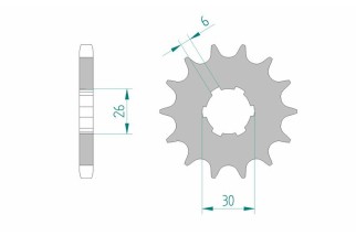Pignon AFAM acier standard 21600 - 530