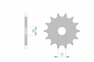 Pignon AFAM acier standard 21203 - 520