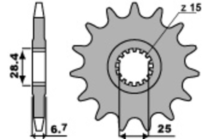 Pignon PBR acier standard 2168 - 520