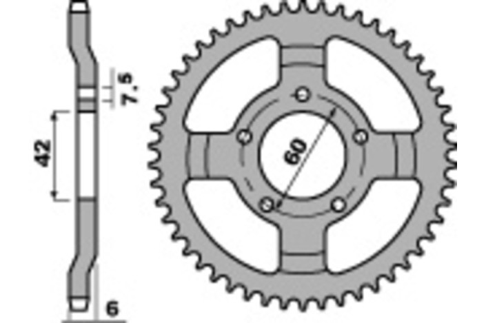 Pignon PBR acier standard 393 - 520