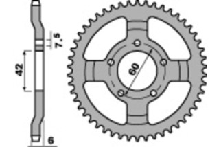 Pignon PBR acier standard 393 - 520