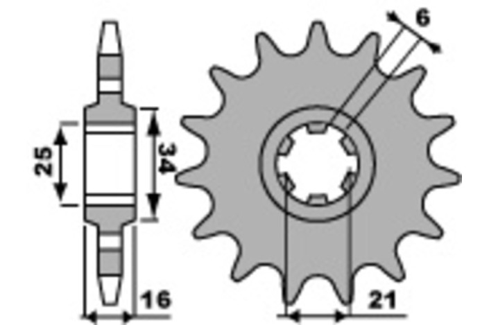 Pignon PBR acier standard 2152 - 520