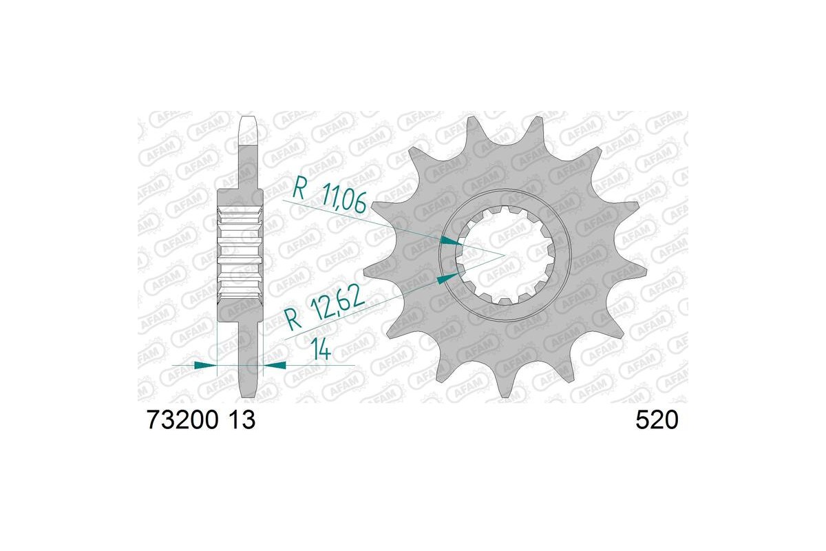 Pignon AFAM acier standard 73200-520