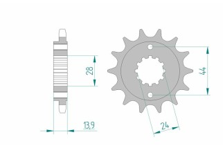 Pignon AFAM acier standard 20606 - 525