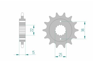 Pignon AFAM acier standard 52607 - 520