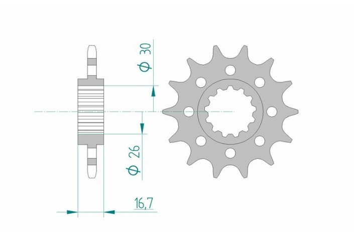 Pignon AFAM acier standard 20613 - 520