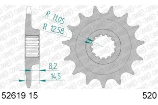 Pignon AFAM acier standard 52619 - 520