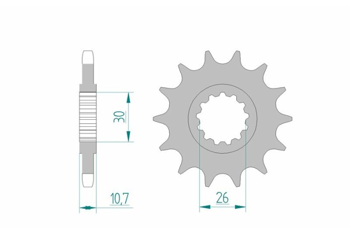 Pignon AFAM acier standard 21607 - 525