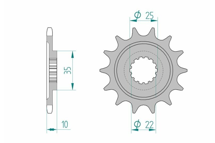 Pignon AFAM acier standard 94604 - 520