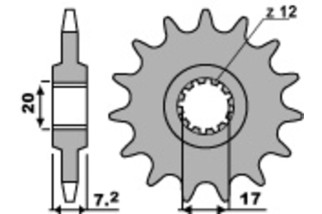 Pignon PBR acier standard 600M - 420