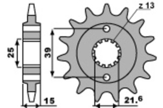 Pignon PBR acier standard 2128 - 520