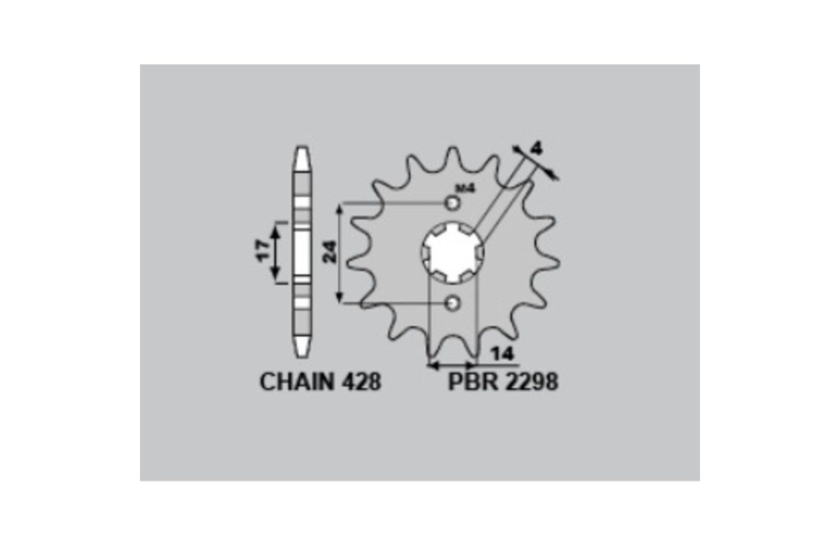 Pignon PBR acier standard 2298 - 428