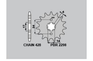 Pignon PBR acier standard 2298 - 428