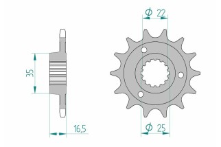 Pignon AFAM acier standard 52613 - 525