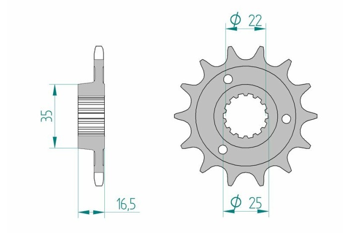 Pignon AFAM acier standard 52613 - 525